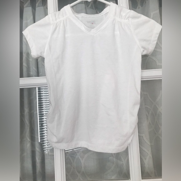 Danskin Now size 6-6X white t-shirt with rouching - Picture 1 of 5